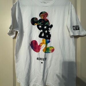 Disney White Mickey Mouse Polka Dot Tee Short Sleeve